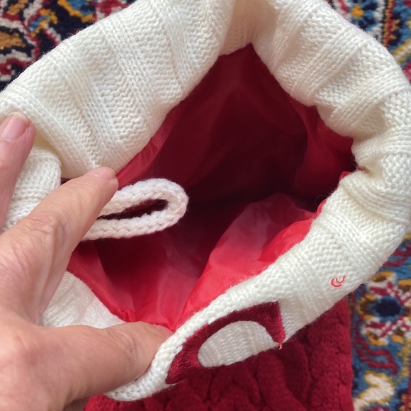 15 inch cabled sweater knit Christmas stocking embroidered S. - Picture 4 of 5